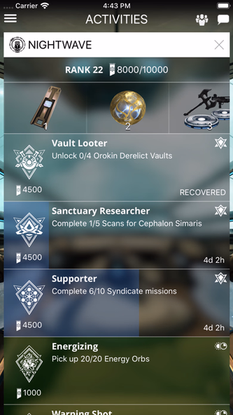 Warframe Companion Screenshot 2 - AppWisp.com Warframe Companion Screenshot 2 - AppWisp.com