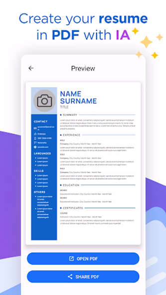 AI Resume Builder CV Maker PDF Screenshot 1 - AppWisp.com AI Resume Builder CV Maker PDF Screenshot 1 - AppWisp.com