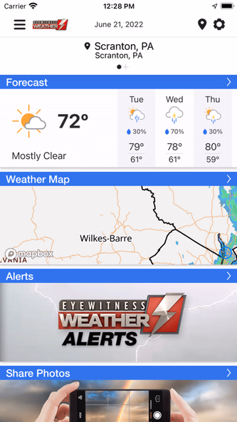 Eyewitness Weather WBRE WYOU Screenshot 1 - AppWisp.com Eyewitness Weather WBRE WYOU Screenshot 1 - AppWisp.com