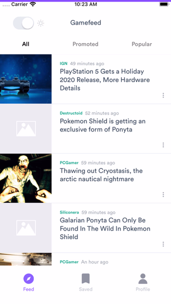 GameFeed App Screenshot 1 - AppWisp.com GameFeed App Screenshot 1 - AppWisp.com