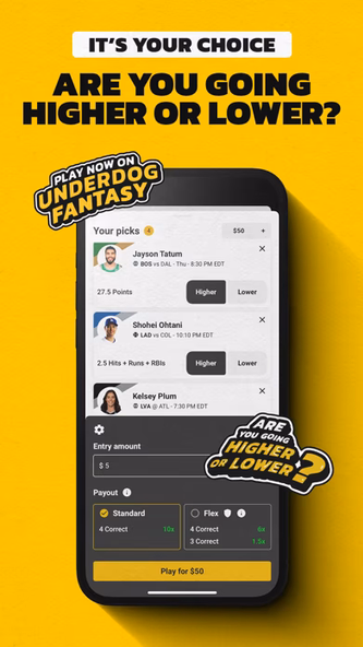 Underdog Fantasy Sports Screenshot 1 - AppWisp.com Underdog Fantasy Sports Screenshot 1 - AppWisp.com