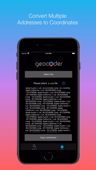 Geocoder App Screenshot 2 - AppWisp.com Geocoder App Screenshot 2 - AppWisp.com