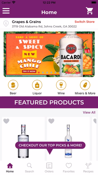 Grapes & Grains Wine & Spirits Screenshot 1 - AppWisp.com Grapes & Grains Wine & Spirits Screenshot 1 - AppWisp.com