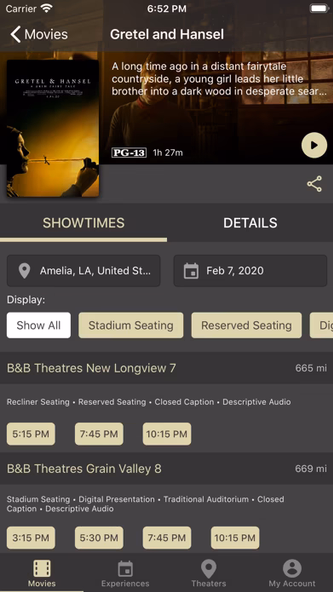 B&B Theatres Screenshot 3 - AppWisp.com B&B Theatres Screenshot 3 - AppWisp.com