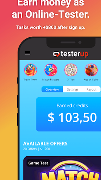 testerup - earn money Screenshot 1 - AppWisp.com testerup - earn money Screenshot 1 - AppWisp.com