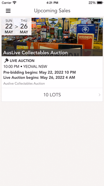 AusLiveAuctions Screenshot 1 - AppWisp.com AusLiveAuctions Screenshot 1 - AppWisp.com