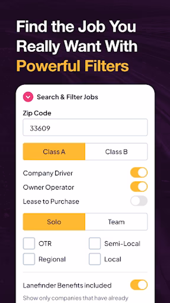 Lanefinder: CDL Trucking Jobs Screenshot 1 - AppWisp.com Lanefinder: CDL Trucking Jobs Screenshot 1 - AppWisp.com