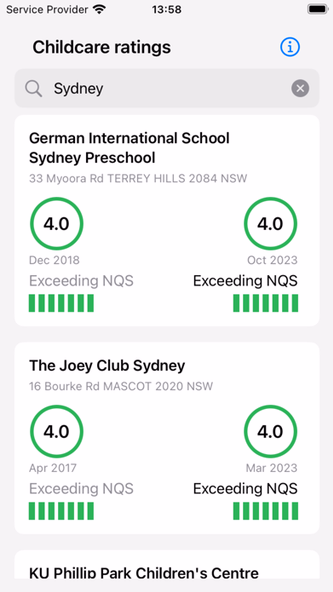 Australian Childcares Screenshot 1 - AppWisp.com Australian Childcares Screenshot 1 - AppWisp.com