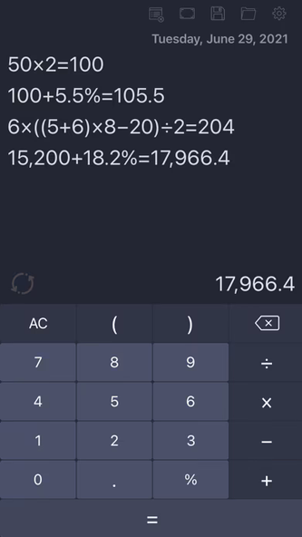 Calculator with History Tape Screenshot 1 - AppWisp.com Calculator with History Tape Screenshot 1 - AppWisp.com