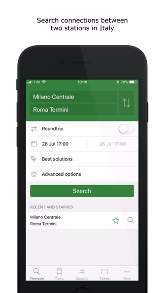 Train Timetables in Italy Screenshot 1 - AppWisp.com Train Timetables in Italy Screenshot 1 - AppWisp.com