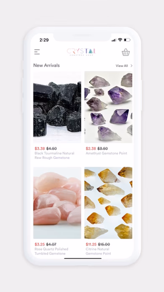 Crystal Gemstone Shop Screenshot 1 - AppWisp.com Crystal Gemstone Shop Screenshot 1 - AppWisp.com