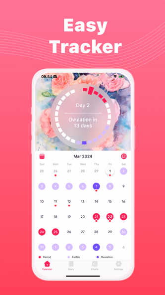Period Tracker: Cycle Calendar Screenshot 4 - AppWisp.com Period Tracker: Cycle Calendar Screenshot 4 - AppWisp.com