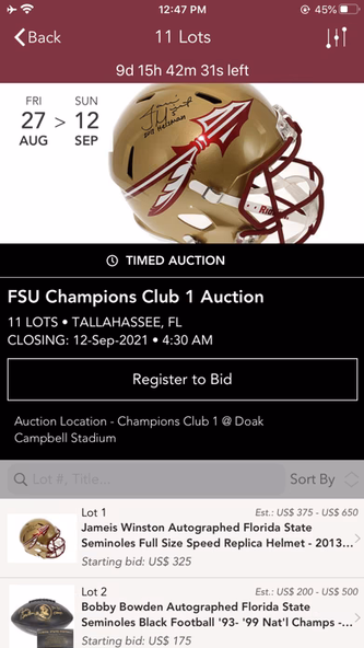 GameDay Auctions Screenshot 2 - AppWisp.com GameDay Auctions Screenshot 2 - AppWisp.com