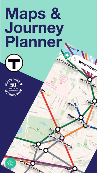 Boston T Subway Map & Routing Screenshot 1 - AppWisp.com Boston T Subway Map & Routing Screenshot 1 - AppWisp.com