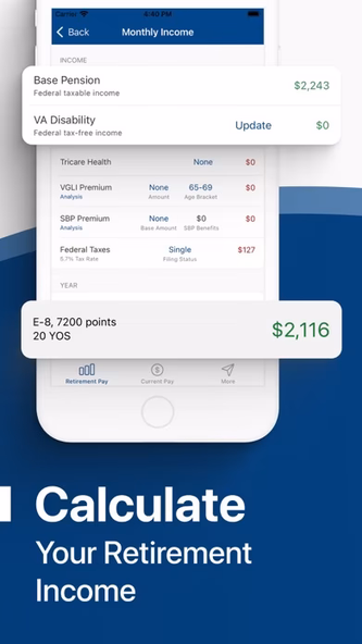 Military Money: Pay & Pension Screenshot 2 - AppWisp.com Military Money: Pay & Pension Screenshot 2 - AppWisp.com