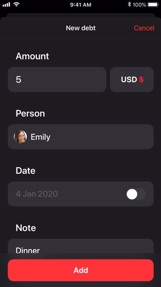 OweMe - Debt Tracker Screenshot 4 - AppWisp.com OweMe - Debt Tracker Screenshot 4 - AppWisp.com