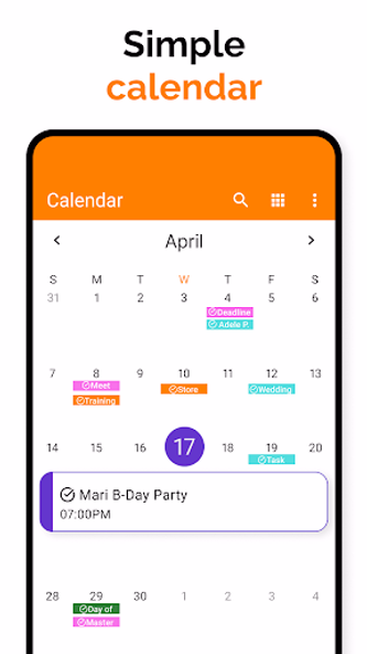 Simple Calendar Screenshot 3 - AppWisp.com Simple Calendar Screenshot 3 - AppWisp.com