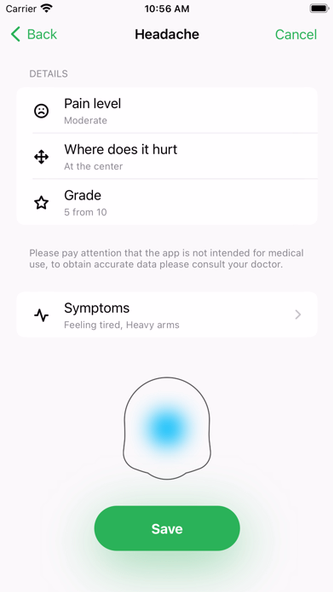 Migraine Headache Tracker Screenshot 2 - AppWisp.com Migraine Headache Tracker Screenshot 2 - AppWisp.com