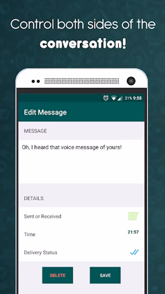 Fake Chat Maker - WhatsMessage Screenshot 2 - AppWisp.com Fake Chat Maker - WhatsMessage Screenshot 2 - AppWisp.com