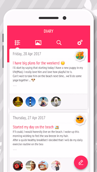 Diary - Journal with password Screenshot 2 - AppWisp.com Diary - Journal with password Screenshot 2 - AppWisp.com