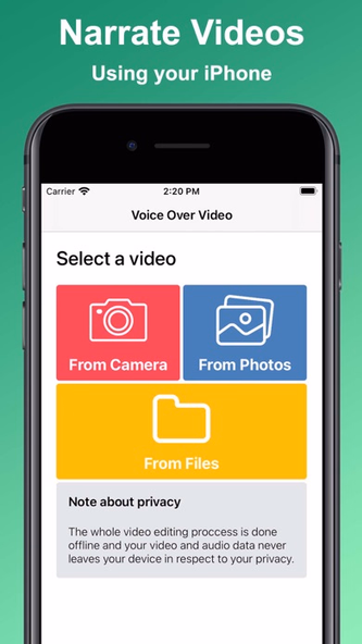 Voice Over Video: Dub Videos Screenshot 1 - AppWisp.com Voice Over Video: Dub Videos Screenshot 1 - AppWisp.com