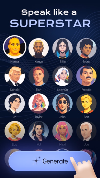 Celeb Voice Generator with AI Screenshot 1 - AppWisp.com Celeb Voice Generator with AI Screenshot 1 - AppWisp.com
