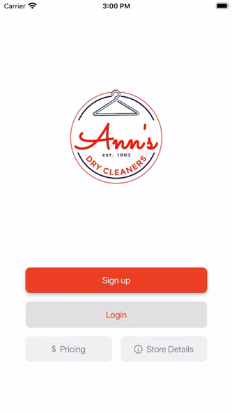 Ann's Dry Cleaners Screenshot 1 - AppWisp.com Ann's Dry Cleaners Screenshot 1 - AppWisp.com