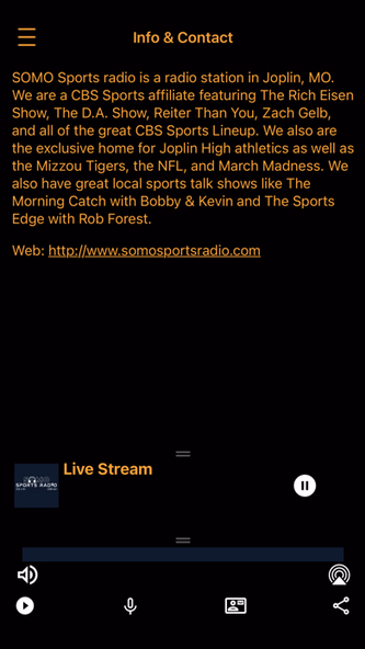 SOMO Sports Radio Screenshot 3 - AppWisp.com SOMO Sports Radio Screenshot 3 - AppWisp.com