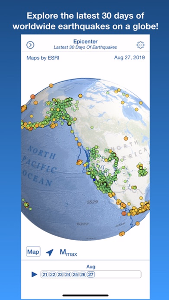 Epicenter - Global Earthquakes Screenshot 1 - AppWisp.com Epicenter - Global Earthquakes Screenshot 1 - AppWisp.com