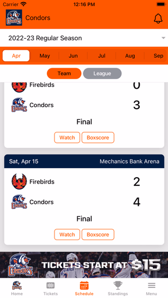 Bakersfield Condors Screenshot 3 - AppWisp.com Bakersfield Condors Screenshot 3 - AppWisp.com