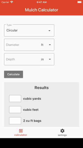 Mulch Calculator Plus Screenshot 2 - AppWisp.com Mulch Calculator Plus Screenshot 2 - AppWisp.com
