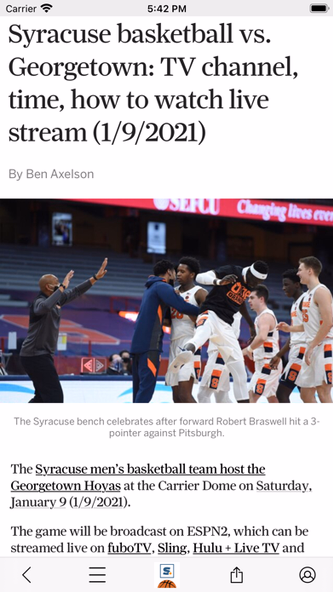 Orange Basketball News Screenshot 3 - AppWisp.com Orange Basketball News Screenshot 3 - AppWisp.com