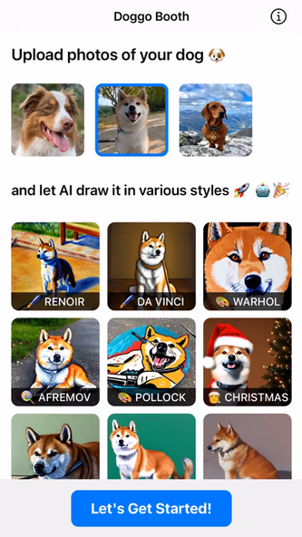 Doggo Booth - AI Dog Avatars Screenshot 1 - AppWisp.com Doggo Booth - AI Dog Avatars Screenshot 1 - AppWisp.com