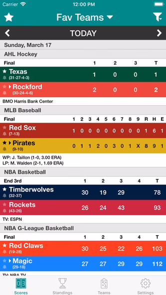 Sports Scores and Schedules Screenshot 1 - AppWisp.com Sports Scores and Schedules Screenshot 1 - AppWisp.com