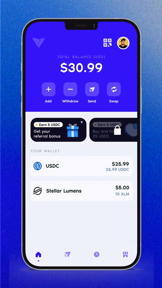 Vibrant: Your USDC Wallet Screenshot 1 - AppWisp.com Vibrant: Your USDC Wallet Screenshot 1 - AppWisp.com