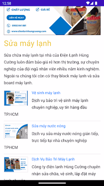 Điện Lạnh Hùng Cường Screenshot 2 - AppWisp.com Điện Lạnh Hùng Cường Screenshot 2 - AppWisp.com
