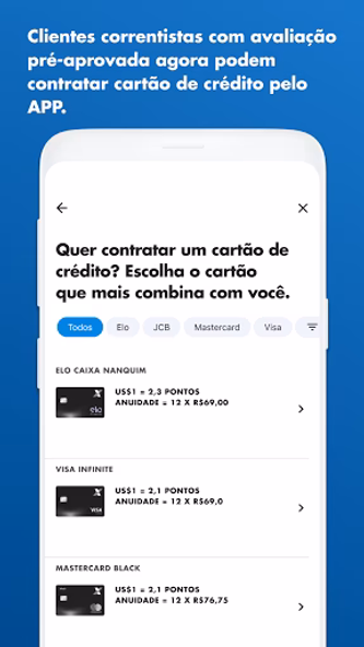 Cartões CAIXA Screenshot 2 - AppWisp.com Cartões CAIXA Screenshot 2 - AppWisp.com