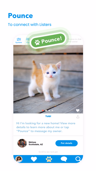 Pounce: Adopt a pet Screenshot 4 - AppWisp.com Pounce: Adopt a pet Screenshot 4 - AppWisp.com