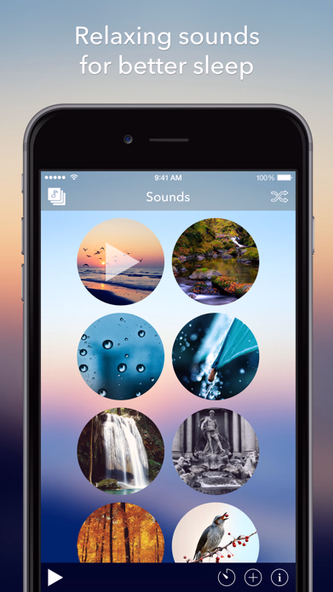 Relax Sounds - Relaxing Nature & Ambient Melodies - Help for Better Sleep, Baby Calming, White Noise, Meditation & Yoga Screenshot 1 - AppWisp.com Relax Sounds - Relaxing Nature & Ambient Melodies - Help for Better Sleep, Baby Calming, White Noise, Meditation & Yoga Screenshot 1 - AppWisp.com