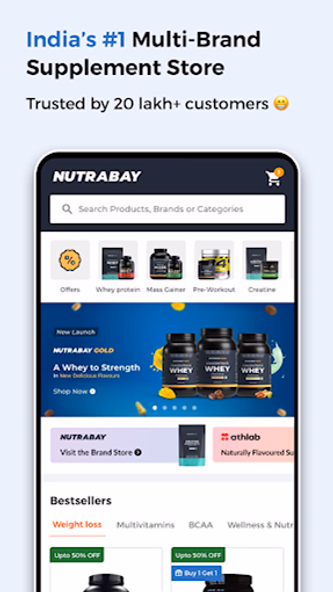 Nutrabay: Supplements Store Screenshot 1 - AppWisp.com Nutrabay: Supplements Store Screenshot 1 - AppWisp.com
