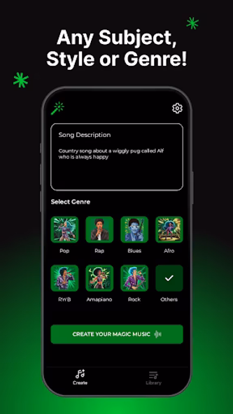 Magic Music: AI Song Generator Screenshot 2 - AppWisp.com Magic Music: AI Song Generator Screenshot 2 - AppWisp.com
