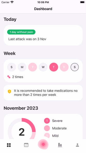Migraine Tracker: MiG Screenshot 1 - AppWisp.com Migraine Tracker: MiG Screenshot 1 - AppWisp.com
