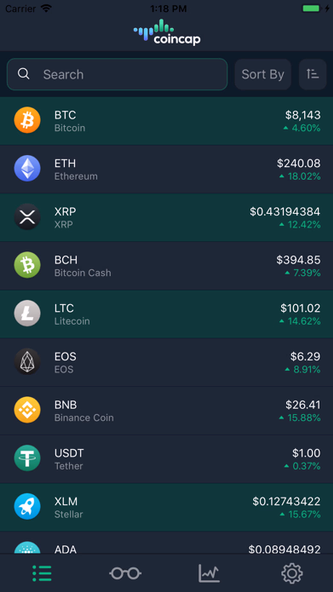 CoinCap Screenshot 1 - AppWisp.com CoinCap Screenshot 1 - AppWisp.com