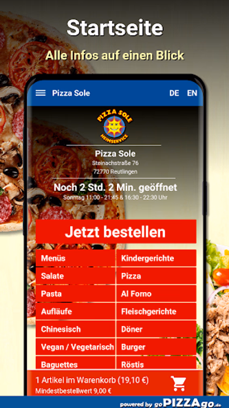 Pizza Sole Reutlingen Screenshot 2 - AppWisp.com Pizza Sole Reutlingen Screenshot 2 - AppWisp.com
