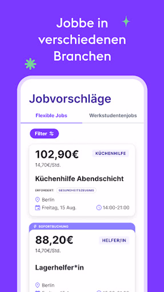 Zenjob - Flexible Nebenjobs Screenshot 2 - AppWisp.com Zenjob - Flexible Nebenjobs Screenshot 2 - AppWisp.com