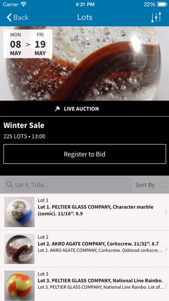 Block's Marble Auctions Screenshot 2 - AppWisp.com Block's Marble Auctions Screenshot 2 - AppWisp.com