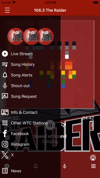 106.3 The Raider Screenshot 2 - AppWisp.com 106.3 The Raider Screenshot 2 - AppWisp.com