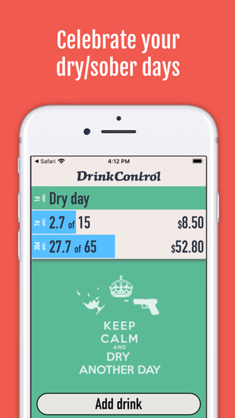 DrinkControl: Alcohol Tracker Screenshot 1 - AppWisp.com DrinkControl: Alcohol Tracker Screenshot 1 - AppWisp.com