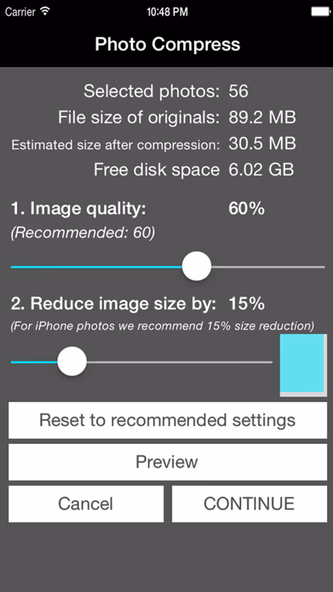 Photo Compress - Shrink Pics Screenshot 3 - AppWisp.com Photo Compress - Shrink Pics Screenshot 3 - AppWisp.com