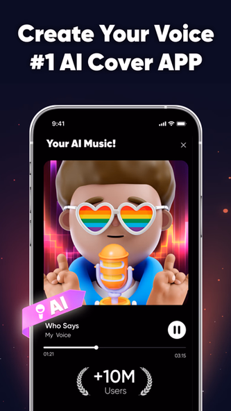 VocalMe Music: AI Cover Songs Screenshot 1 - AppWisp.com VocalMe Music: AI Cover Songs Screenshot 1 - AppWisp.com